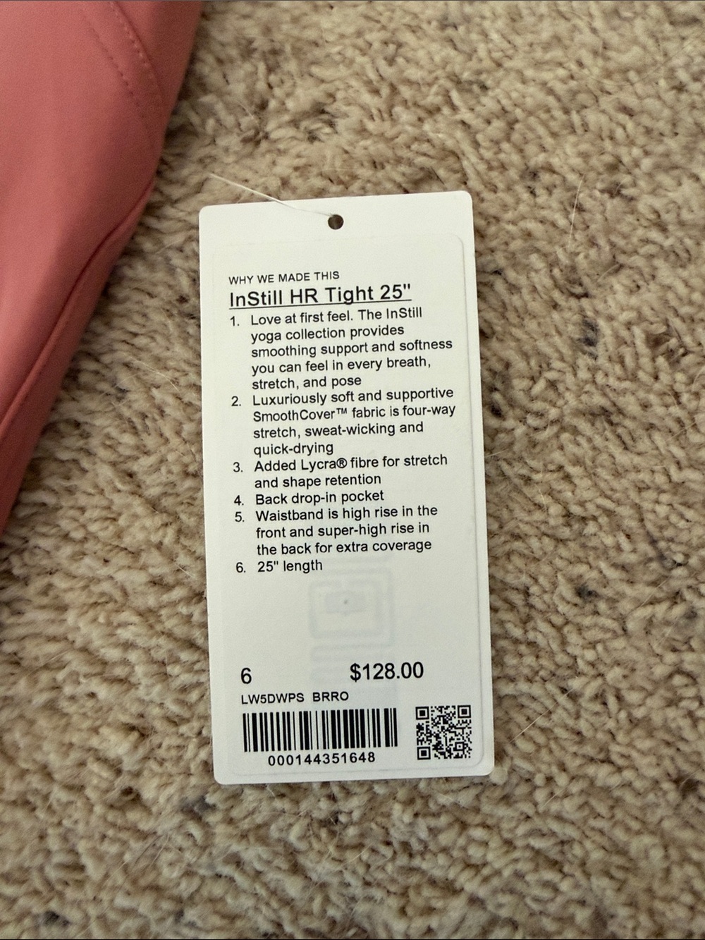 lululemon athletica InStill HR Tight 25" - Brick Rose